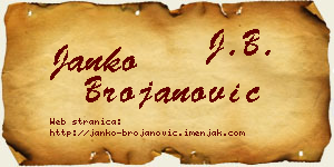 Janko Brojanović vizit kartica